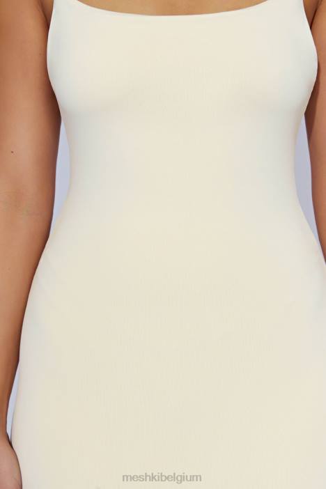 Lexia midi-jurk met lage halslijn Meshki room N4JN577 kleding