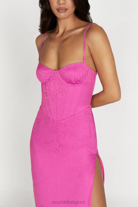 Maggie midi-jurk met korset Meshki roze roze N4JN580 kleding