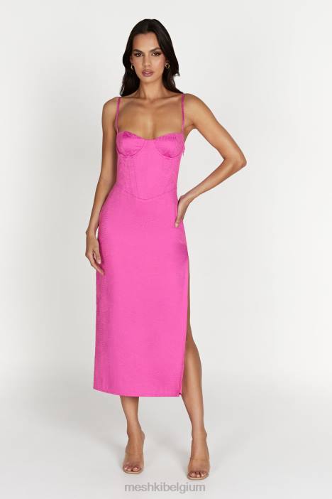 Maggie midi-jurk met korset Meshki roze roze N4JN580 kleding