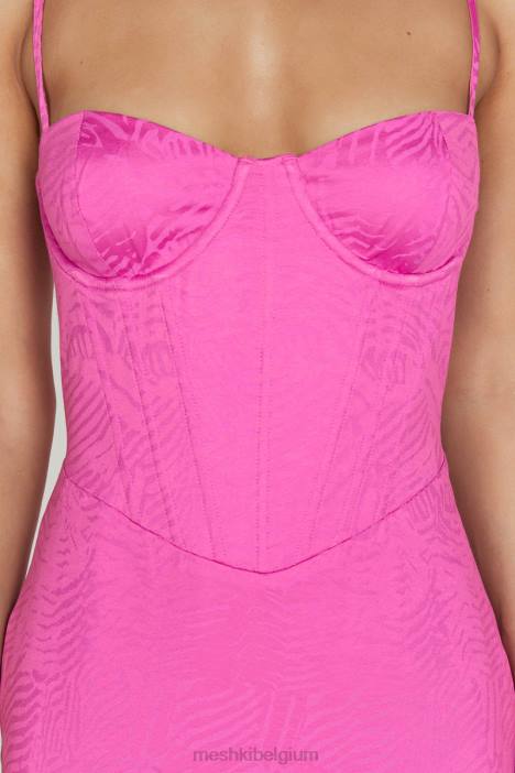 Maggie midi-jurk met korset Meshki roze roze N4JN580 kleding