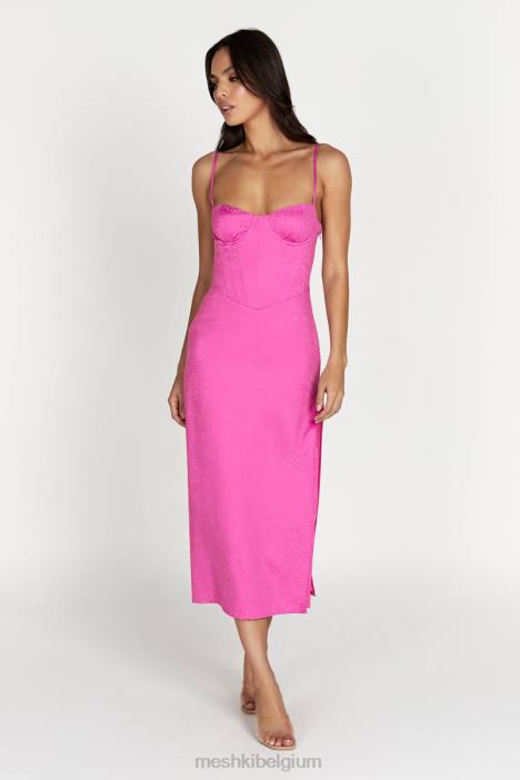 Maggie midi-jurk met korset Meshki roze roze N4JN580 kleding