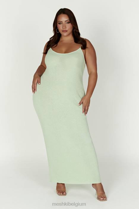 Magnolia gebreide midi-jurk Meshki pistache groen N4JN321 kleding