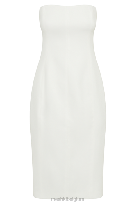 Marianne strapless midi-jurk van crêpe Meshki wit N4JN144 kleding