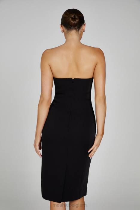 Marianne strapless midi-jurk van crêpe Meshki zwart N4JN141 kleding