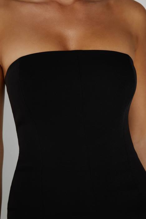 Marianne strapless midi-jurk van crêpe Meshki zwart N4JN141 kleding