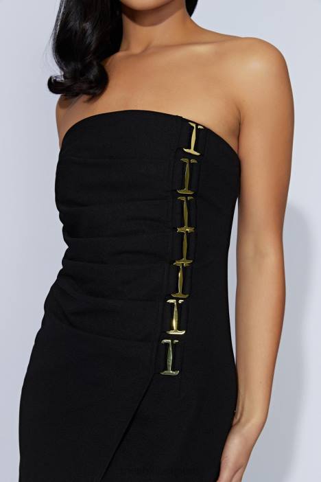 Mercer midi-jurk met e-haak Meshki zwart N4JN525 kleding