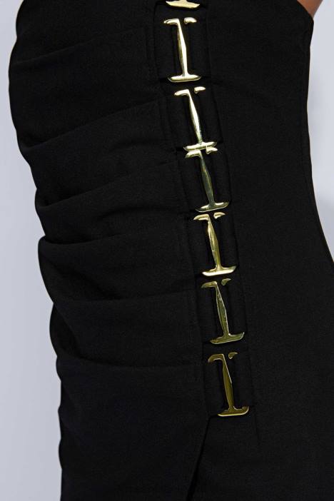 Mercer midi-jurk met e-haak Meshki zwart N4JN525 kleding