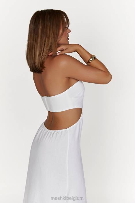 Midi-jurk van marlowlinnen Meshki wit N4JN564 kleding