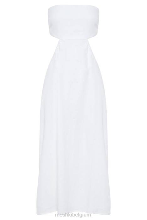 Midi-jurk van marlowlinnen Meshki wit N4JN564 kleding
