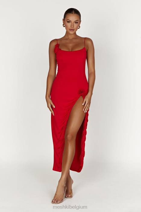 Nevaeh rose midi-jurk Meshki rood N4JN277 kleding