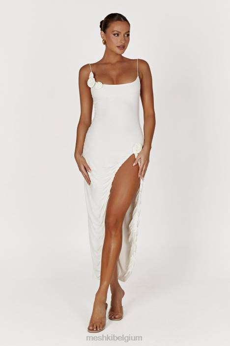 Nevaeh rose midi-jurk Meshki wit N4JN235 kleding