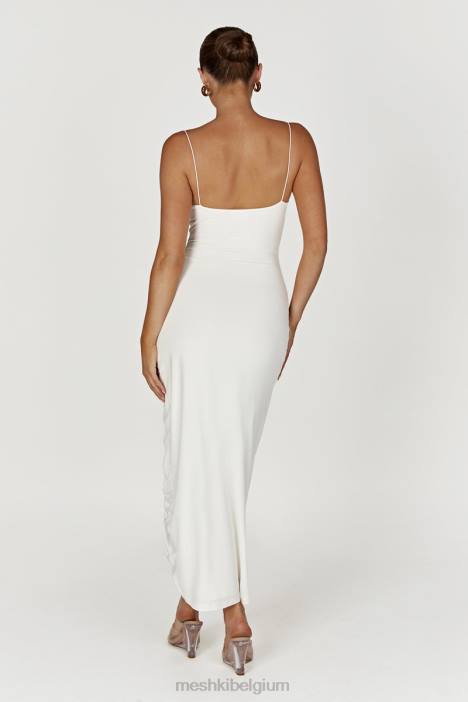 Nevaeh rose midi-jurk Meshki wit N4JN235 kleding