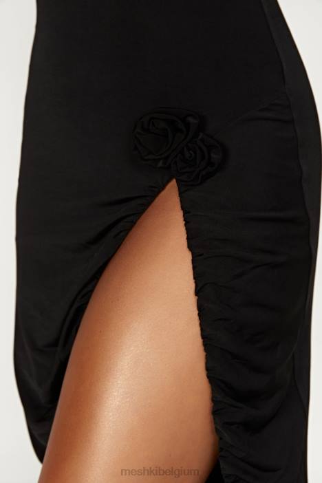 Nevaeh rose midi-jurk Meshki zwart N4JN219 kleding
