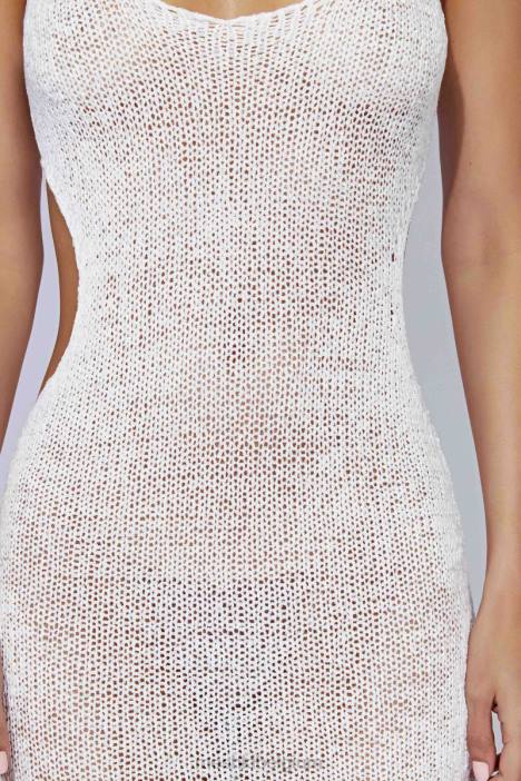 Shae gebreide midi-jurk met ronde hals Meshki wit N4JN274 kleding