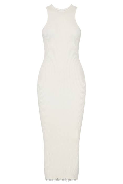 Sienna gebreide midi-jurk Meshki wit N4JN418 kleding