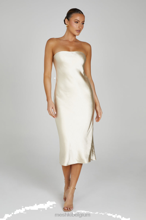 Tyler strapless satijnen midi-jurk Meshki goud N4JN91 kleding