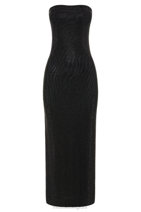 Waverly strapless midi-jurk met diamanten Meshki zwart N4JN359 kleding