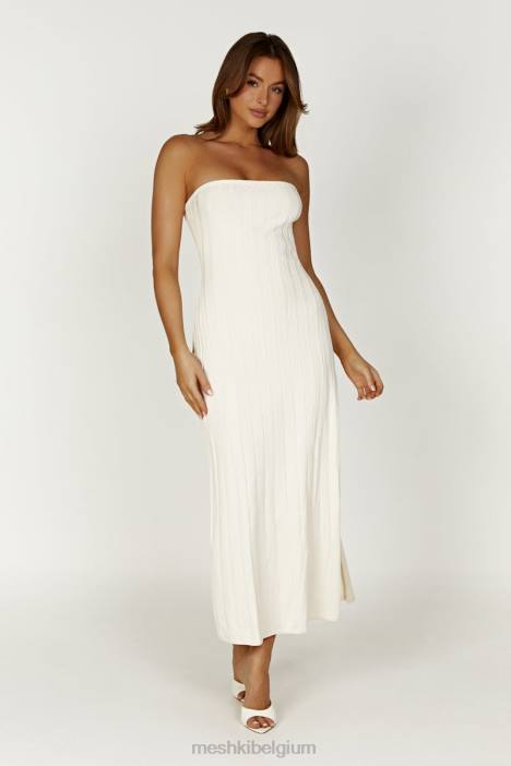dolce extreme rib strapless midi-jurk Meshki ivoor N4JN265 kleding