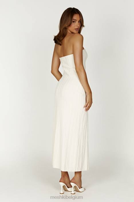 dolce extreme rib strapless midi-jurk Meshki ivoor N4JN265 kleding