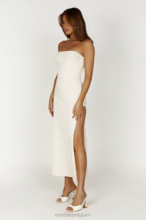 dolce extreme rib strapless midi-jurk Meshki ivoor N4JN265 kleding
