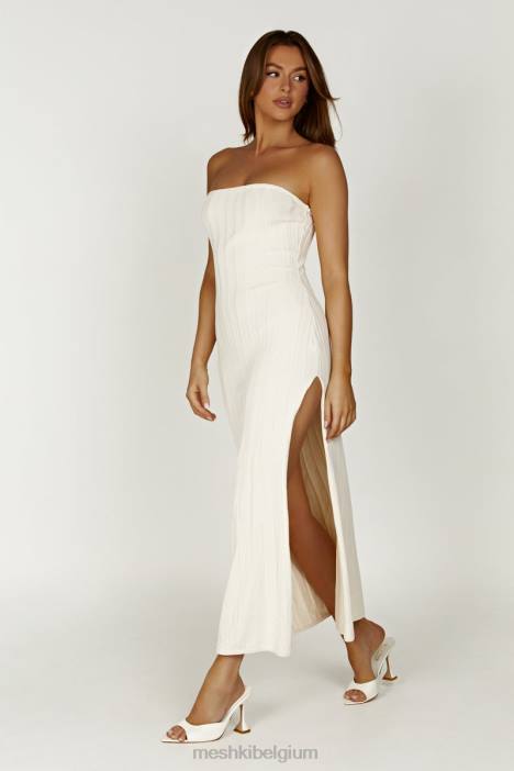 dolce extreme rib strapless midi-jurk Meshki ivoor N4JN265 kleding