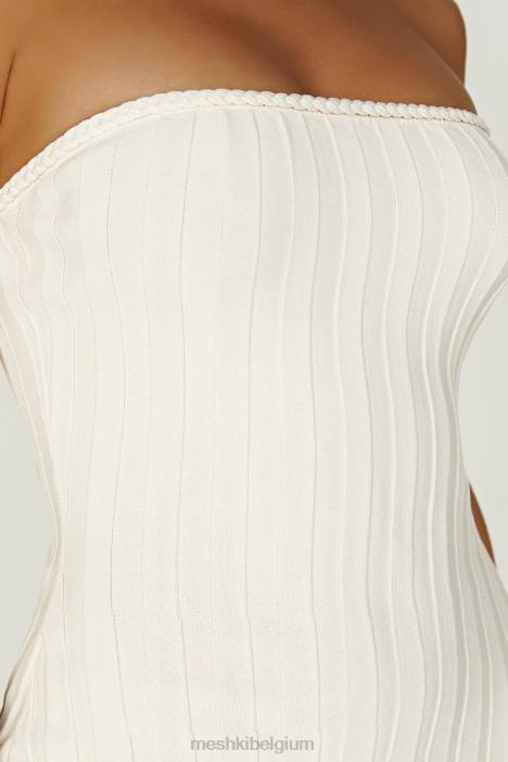 dolce extreme rib strapless midi-jurk Meshki ivoor N4JN265 kleding
