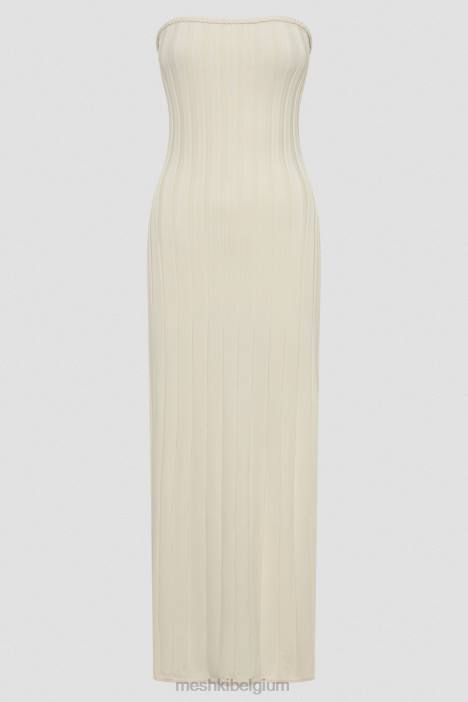dolce extreme rib strapless midi-jurk Meshki ivoor N4JN265 kleding