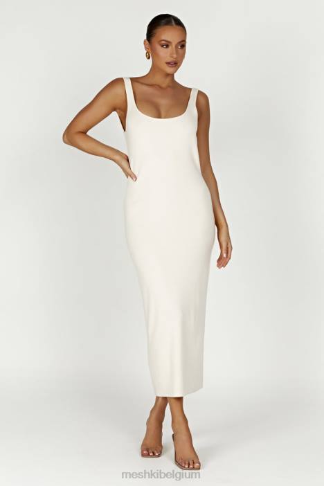 janie gebreide midi-jurk zonder rug Meshki room N4JN291 kleding