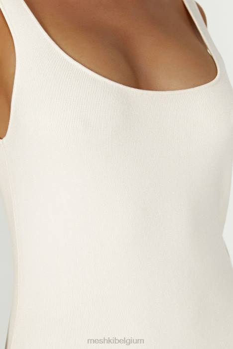 janie gebreide midi-jurk zonder rug Meshki room N4JN291 kleding