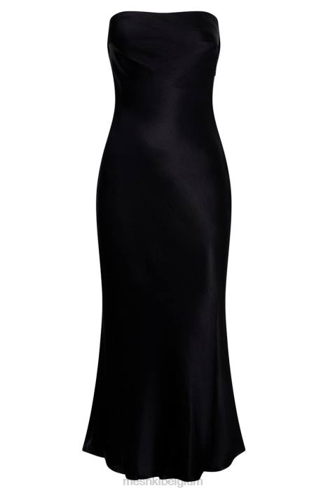 mischa strapless midi-jurk met kanten details Meshki zwart N4JN464 kleding