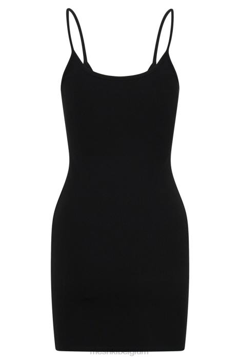Alexis mini-geribbelde jurk Meshki zwart N4JN725 kleding