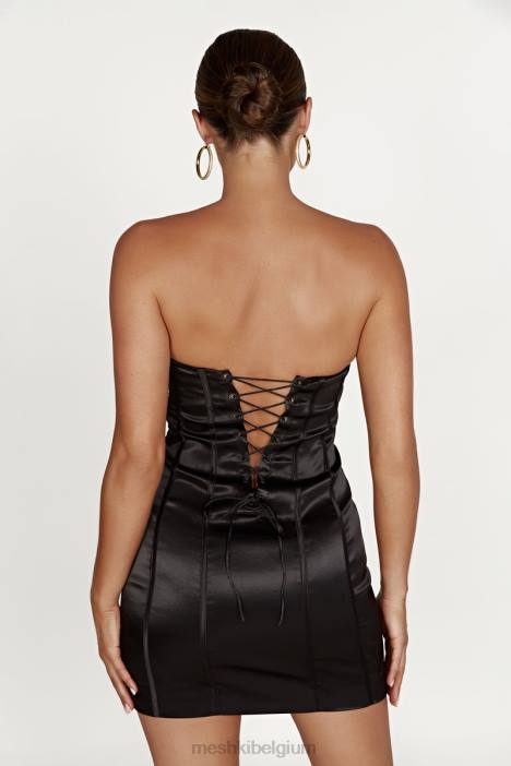 Amaya mini-korsetjurk met veters Meshki zwart N4JN604 kleding