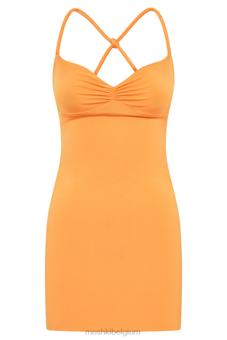 Amirah soepelvallende mini-jurk zonder rug Meshki oranje N4JN220 kleding