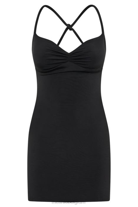 Amirah soepelvallende mini-jurk zonder rug Meshki zwart N4JN213 kleding