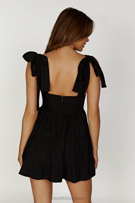 Aurelia linnen mini-jurk Meshki zwart N4JN212 kleding