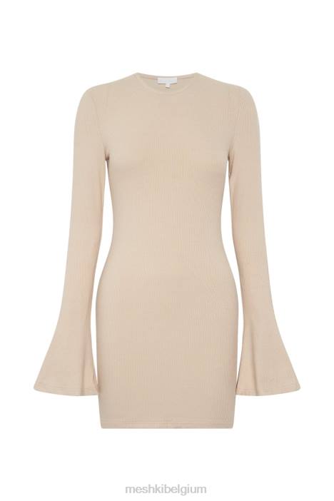 Bayley mini-jurk met uitlopende mouwen Meshki room N4JN554 kleding