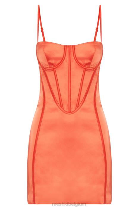 Bridget korset mini-jurk Meshki koraal N4JN573 kleding