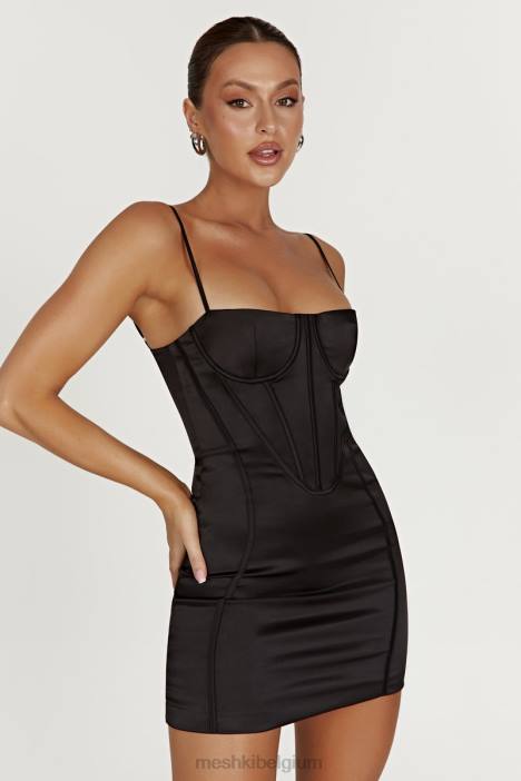 Bridget korset mini-jurk Meshki zwart N4JN397 kleding