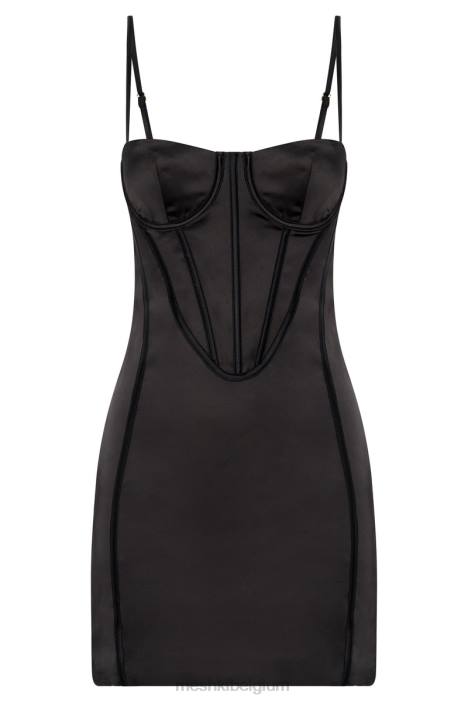 Bridget korset mini-jurk Meshki zwart N4JN397 kleding