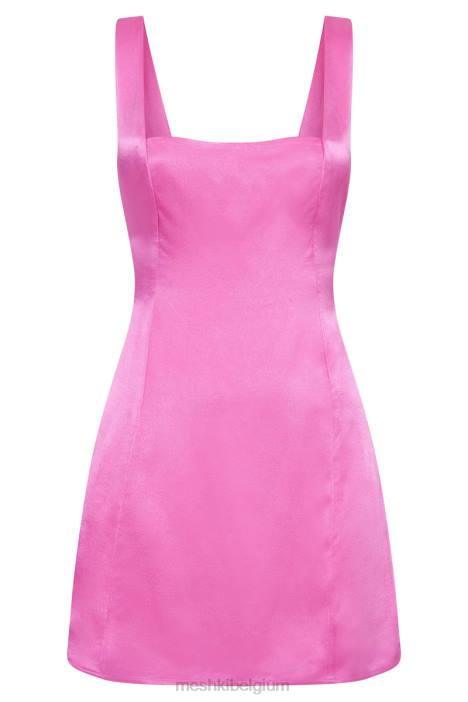 Carina mini-slipdress met strik op de rug Meshki roze N4JN448 kleding