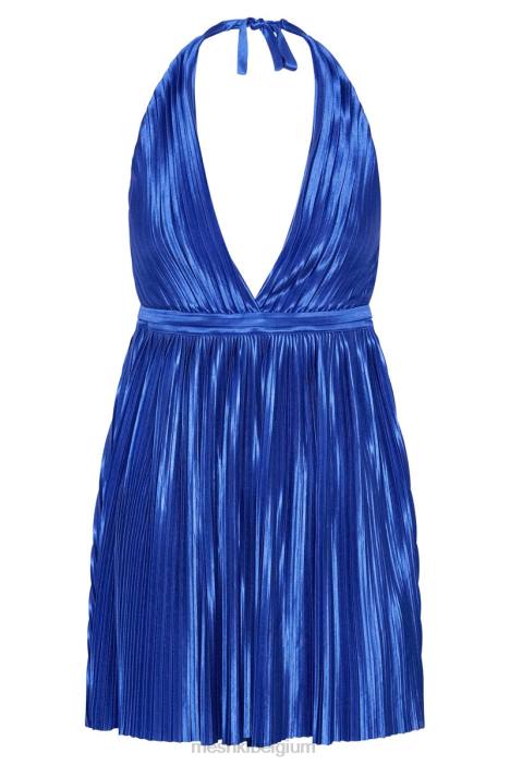Darya geplooide mini-halterjurk Meshki Perzisch blauw N4JN617 kleding