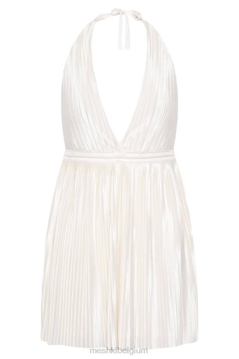 Darya geplooide mini-halterjurk Meshki tarwe N4JN665 kleding