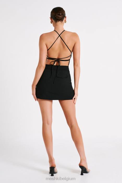 Diana passende mini-jurk Meshki zwart N4JN70 kleding