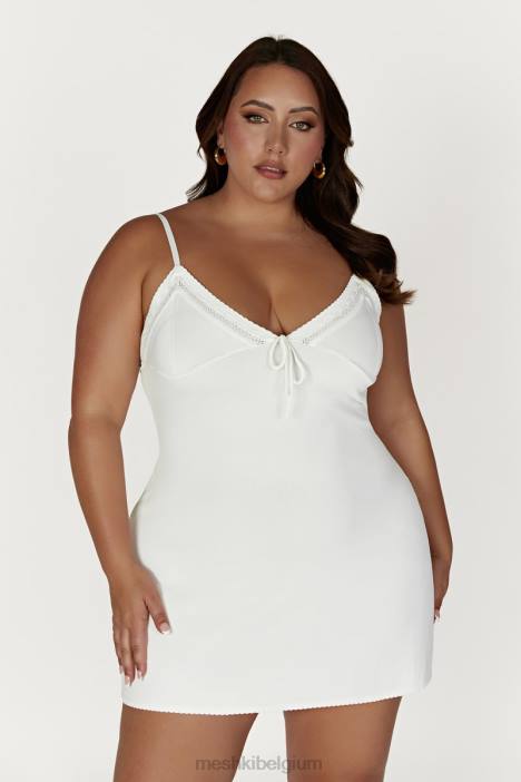 Ellis pointelle gebreide mini-jurk Meshki wit N4JN247 kleding