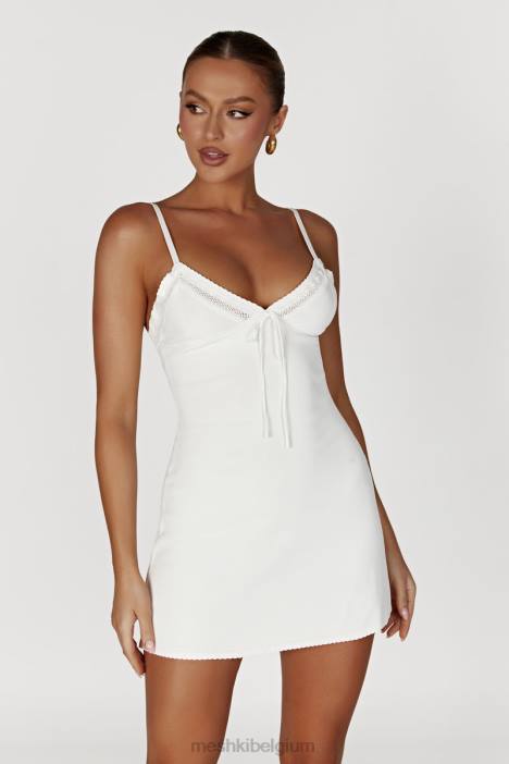 Ellis pointelle gebreide mini-jurk Meshki wit N4JN247 kleding