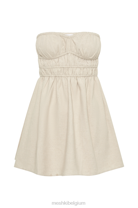 Eloise strapless linnen mini-jurk Meshki natuurlijk N4JN408 kleding