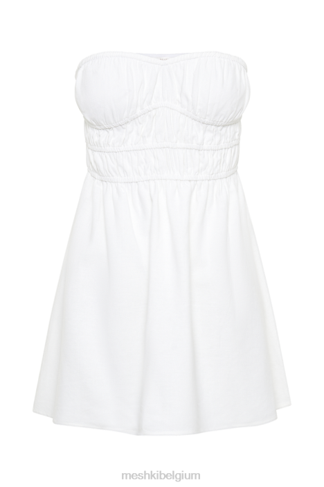 Eloise strapless linnen mini-jurk Meshki wit N4JN346 kleding