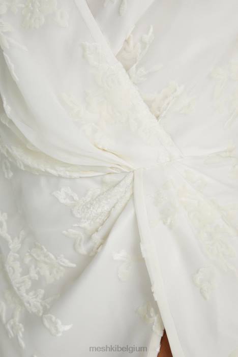 Emory burn-out fluwelen jurk Meshki wit N4JN270 kleding