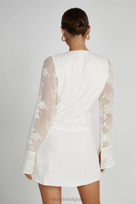 Emory burn-out fluwelen jurk Meshki wit N4JN270 kleding