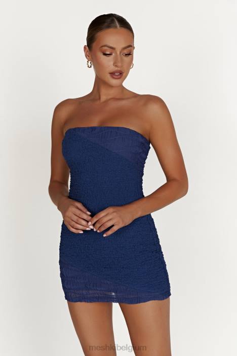 Gemina strapless mini-jurk met structuur Meshki middernacht marine N4JN386 kleding